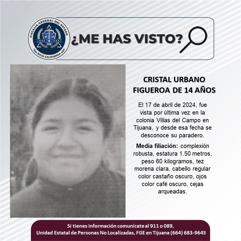 Servicio social: Cristal Urbano Figueroa de 14 años de edad