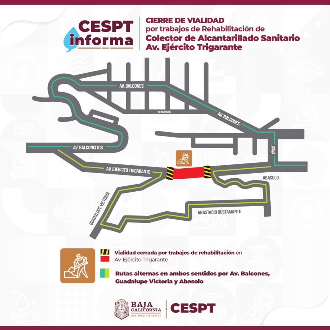 Continúa CESPT trabajos de rehabilitación de subcolector en avenida ejército trigarante