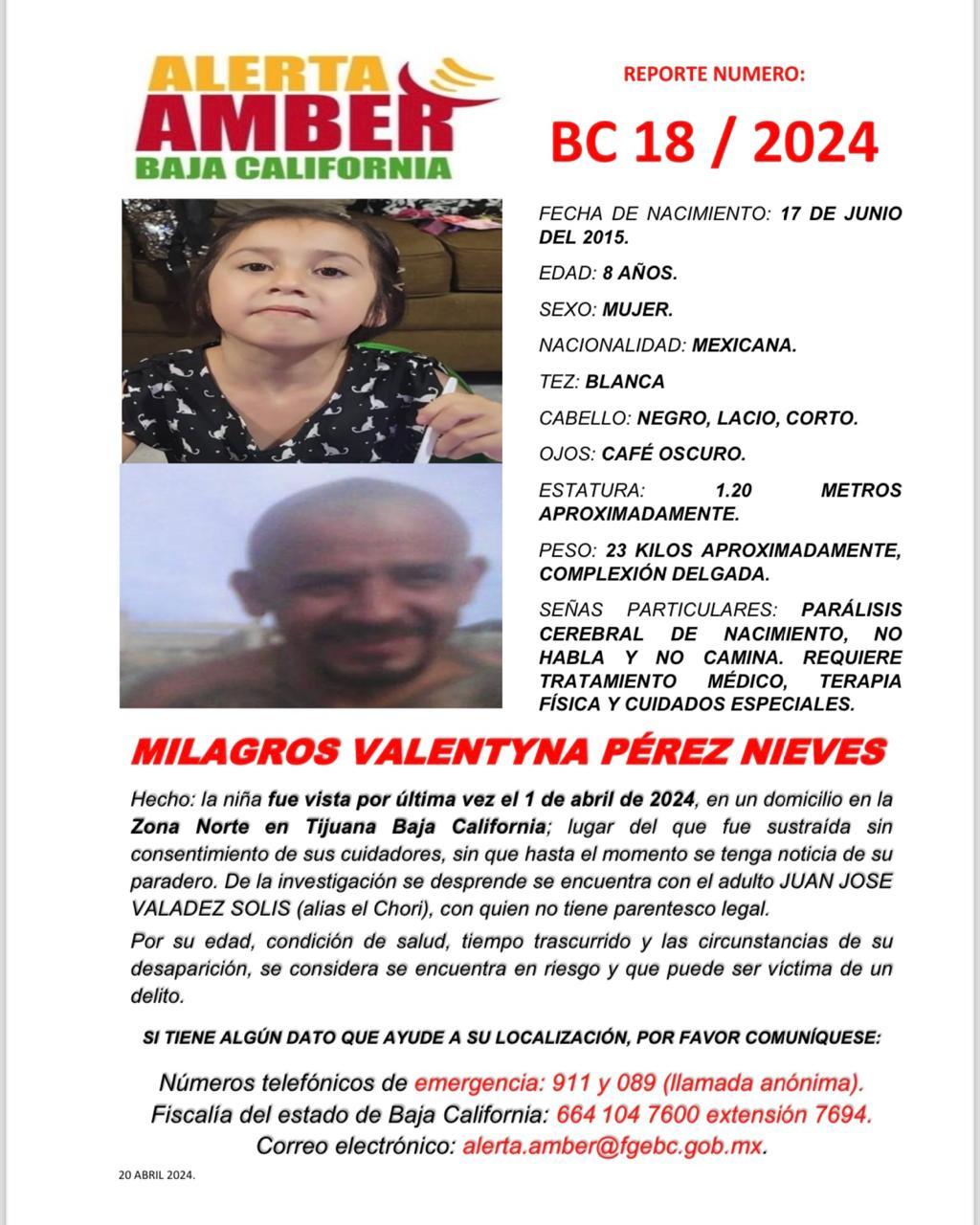 ALERTA AMBER BAJA CALIFORNIA