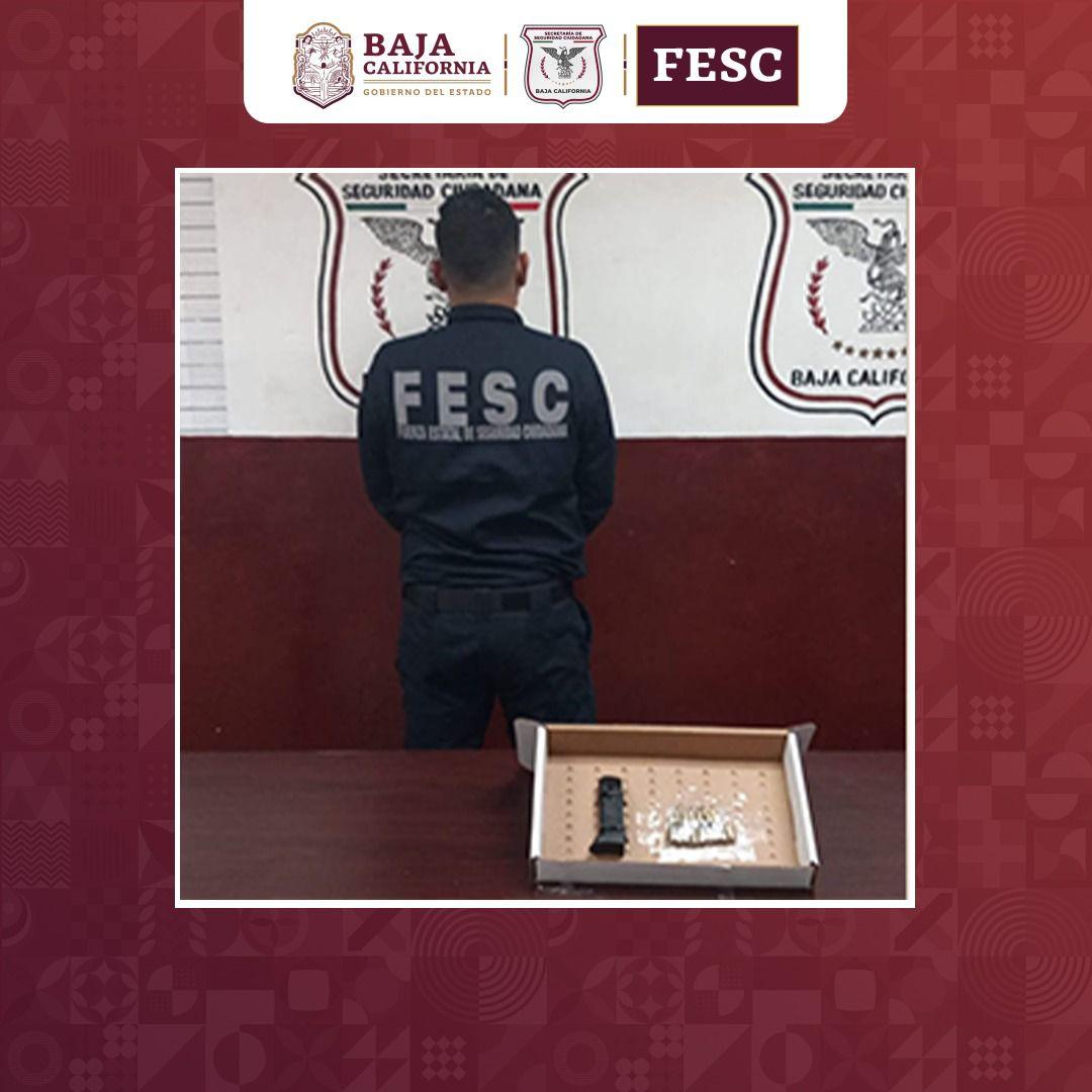 Localizan FESC y SEDENA armas de fuego de alto calibre y equipo táctico en Tecate