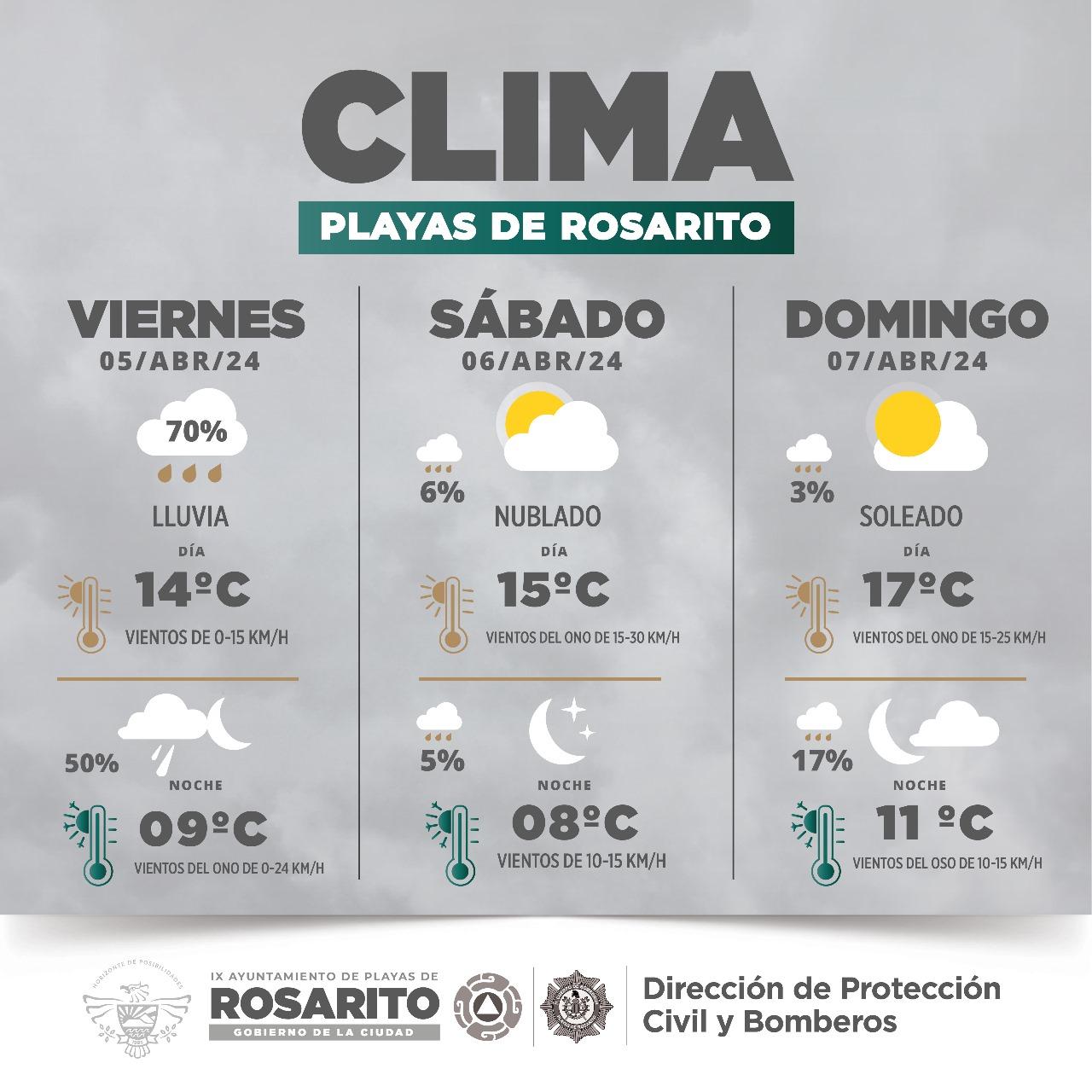 Gobierno de Playas de Rosarito se prepara para lluvias y descenso en la temperatura