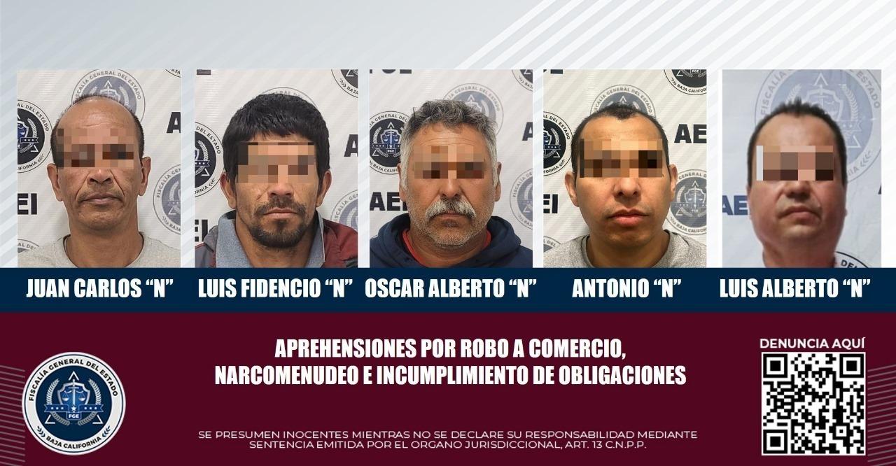 Detiene la FGE a cinco personas que contaban con orden de aprehensión