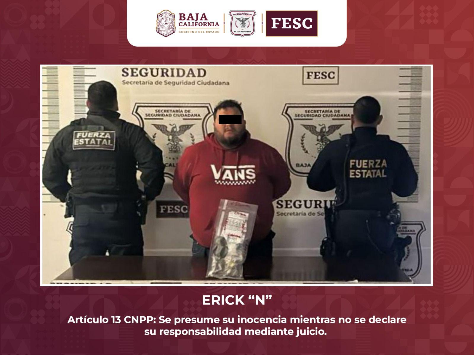 Asegura FESC “Poncha llantas”, detiene a hombre con droga y recupera vehículo robado durante operativo en Tecate