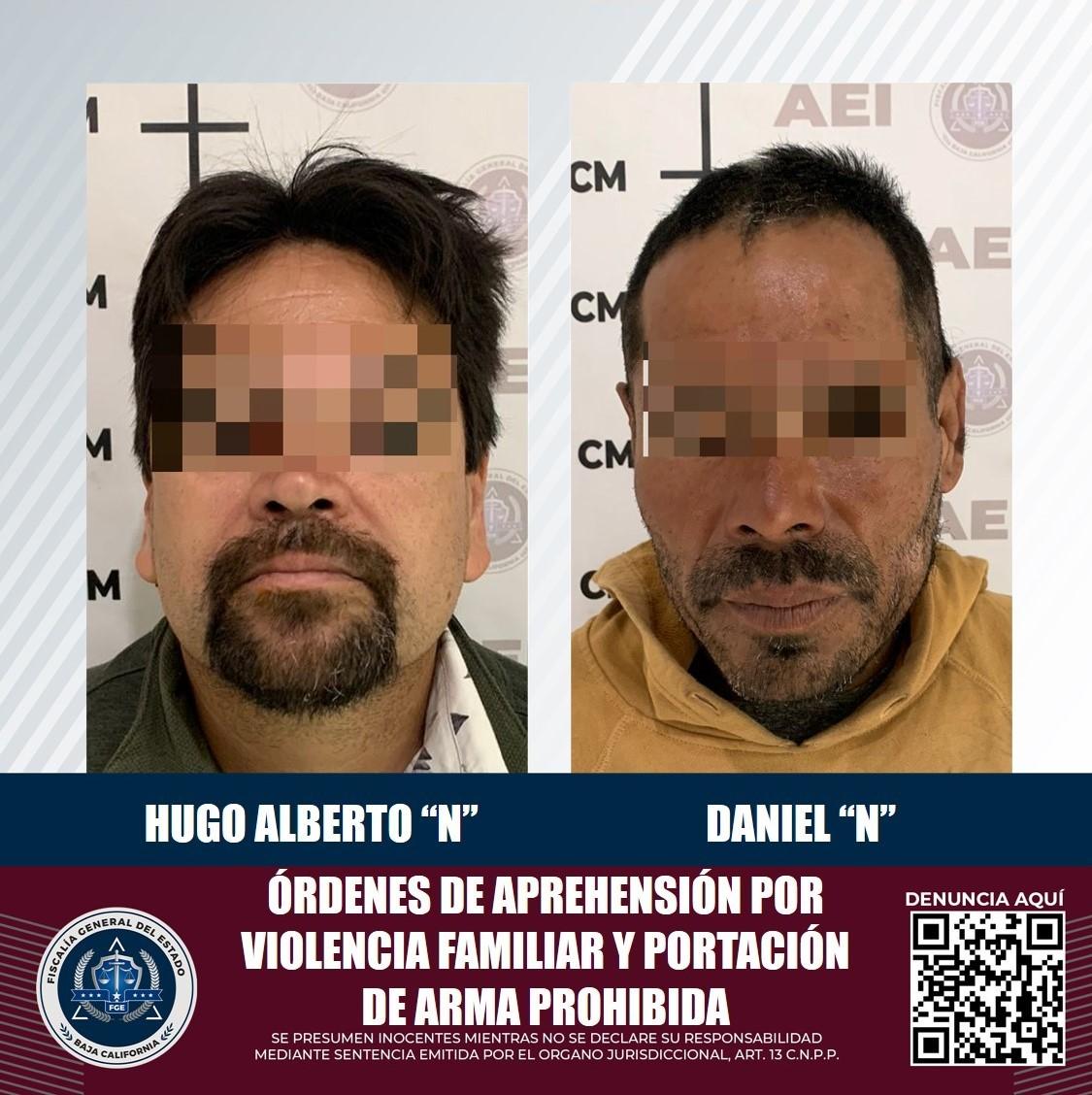 Por violencia familiar y portación de arma prohibida, aprehende FGE a dos hombres