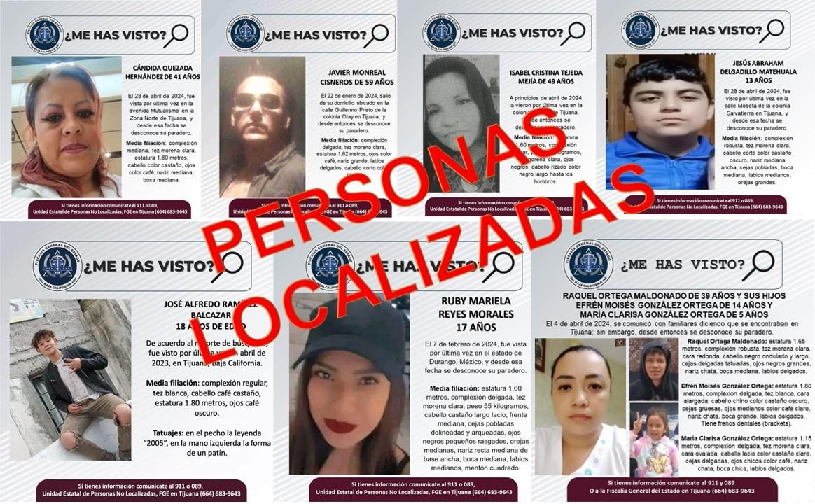 FGE localiza a nueve personas reportadas como desaparecidas