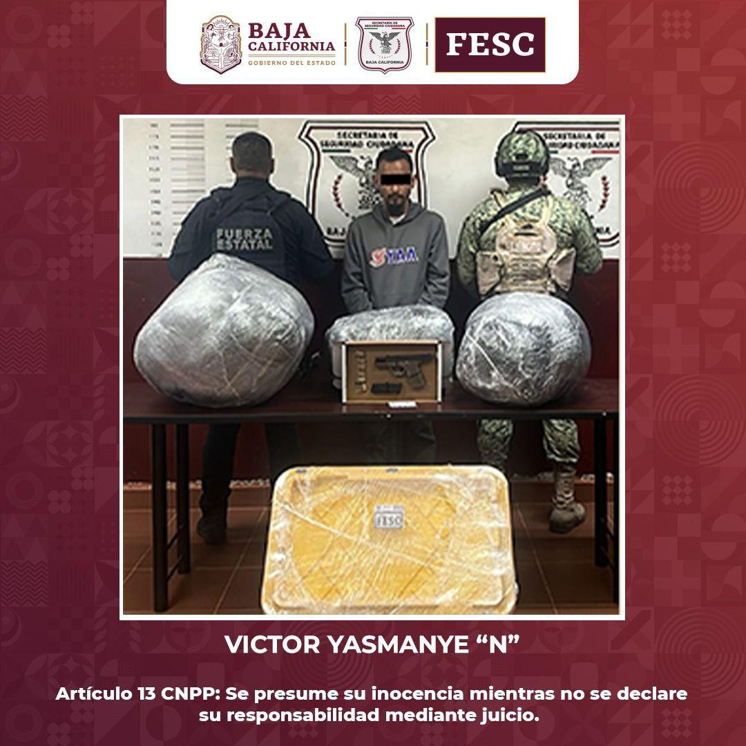 Aseguran más de 40 kg de marihuana Fuerza Estatal y SEDENA en Tecate