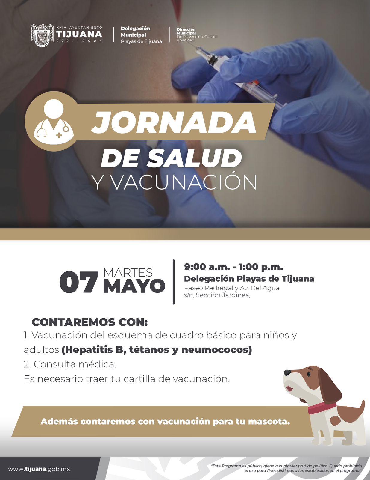 Realizarán jornada de salud y vacunación en delegación Playas de Tijuana este martes
