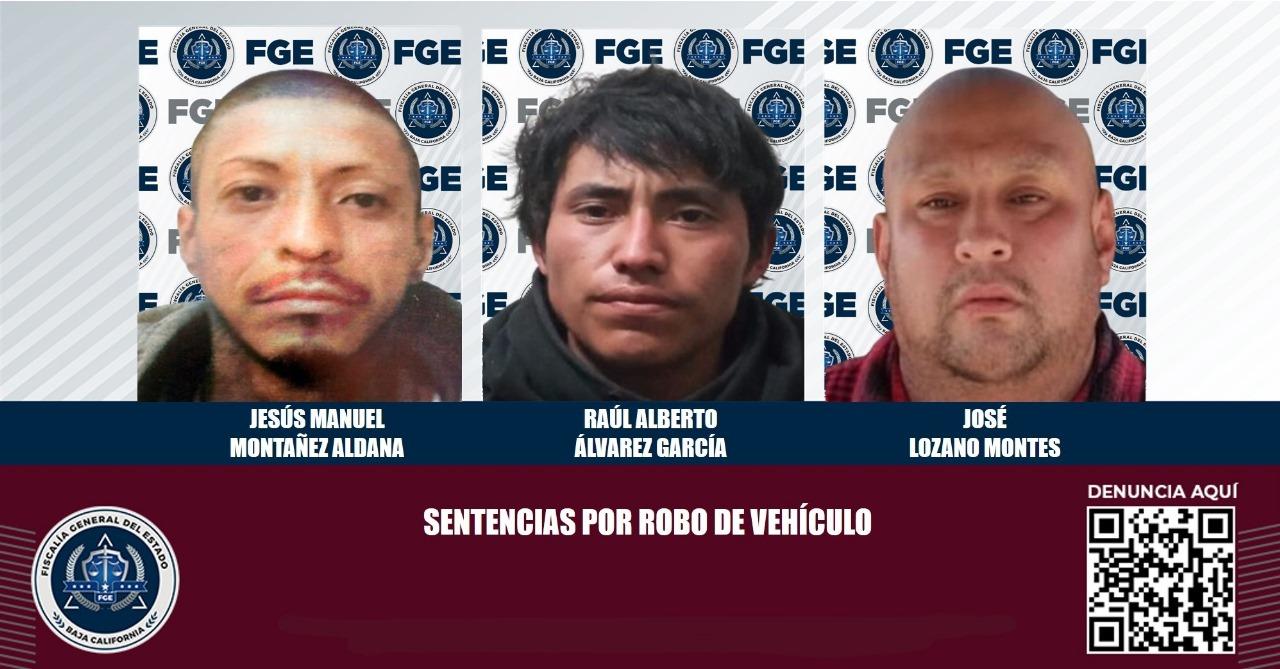 Reciben sentencia tres acusados del delito de robo de vehículo