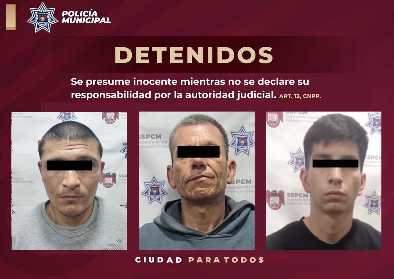 Policía Municipal captura a tres fugitivos de la ley