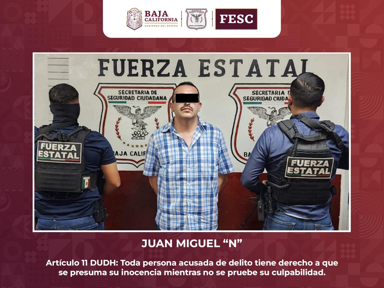 Hombre buscado por tráfico de drogas en Estados Unidos, es detenido en Mexicali por la fuerza Estatal