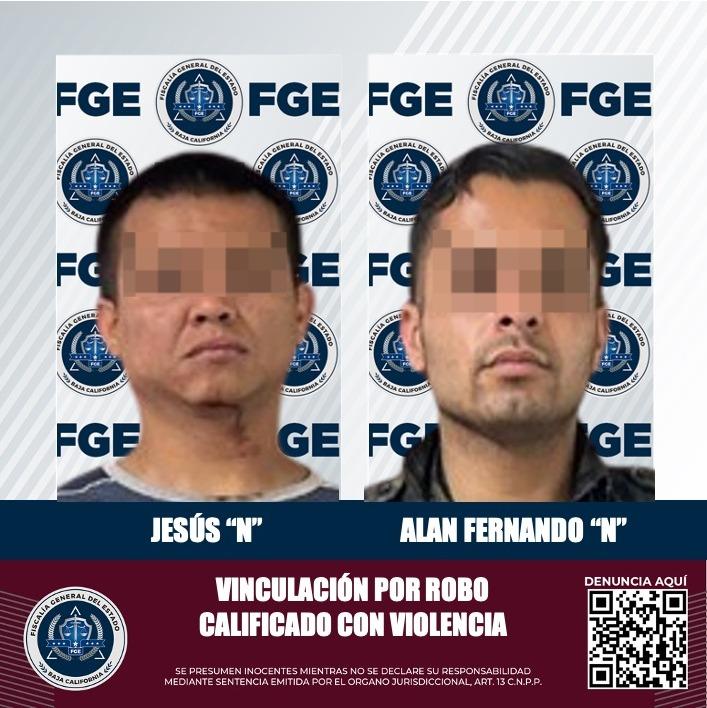 Quedan dos hombres en prisión preventiva acusados de robo calificado con violencia