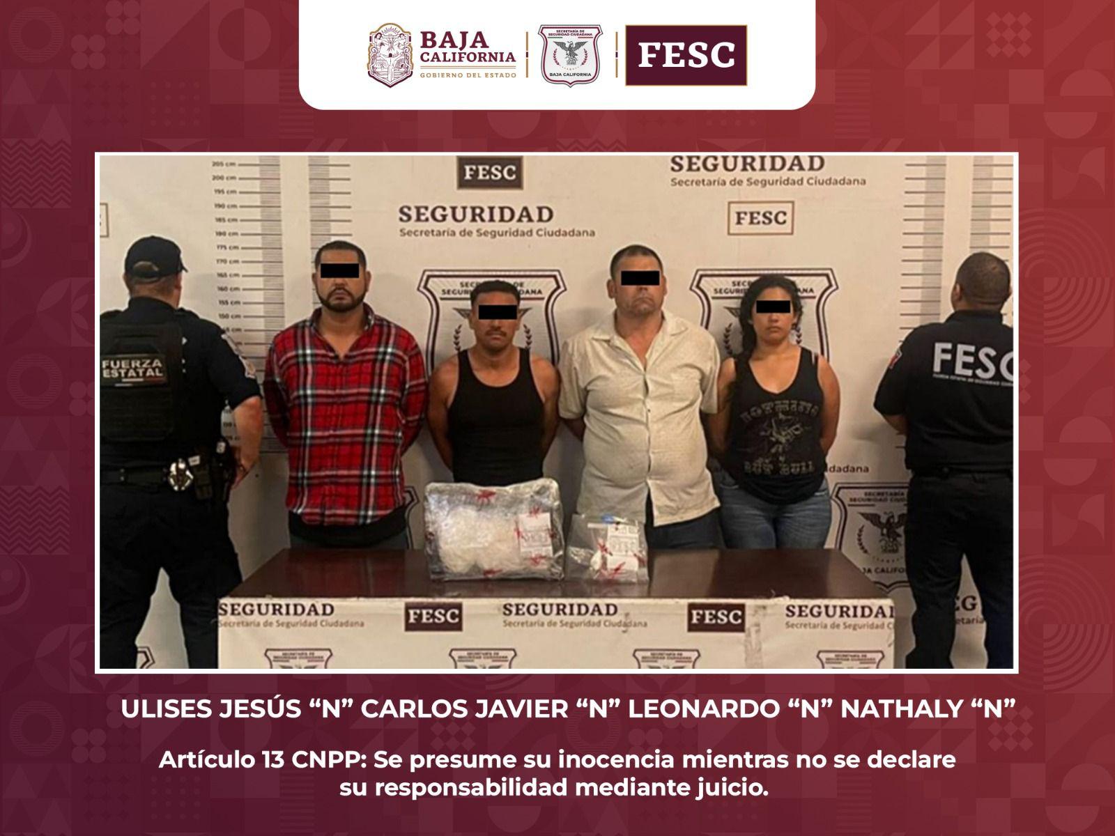 Detiene FESC a cuatro presuntos traficantes de drogas en Tijuana