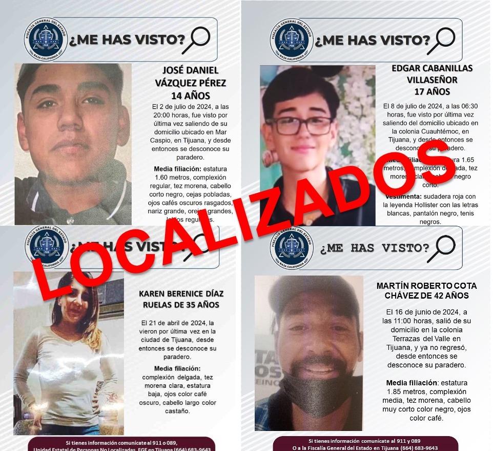 FGE localiza a cuatro personas reportadas como no localizadas