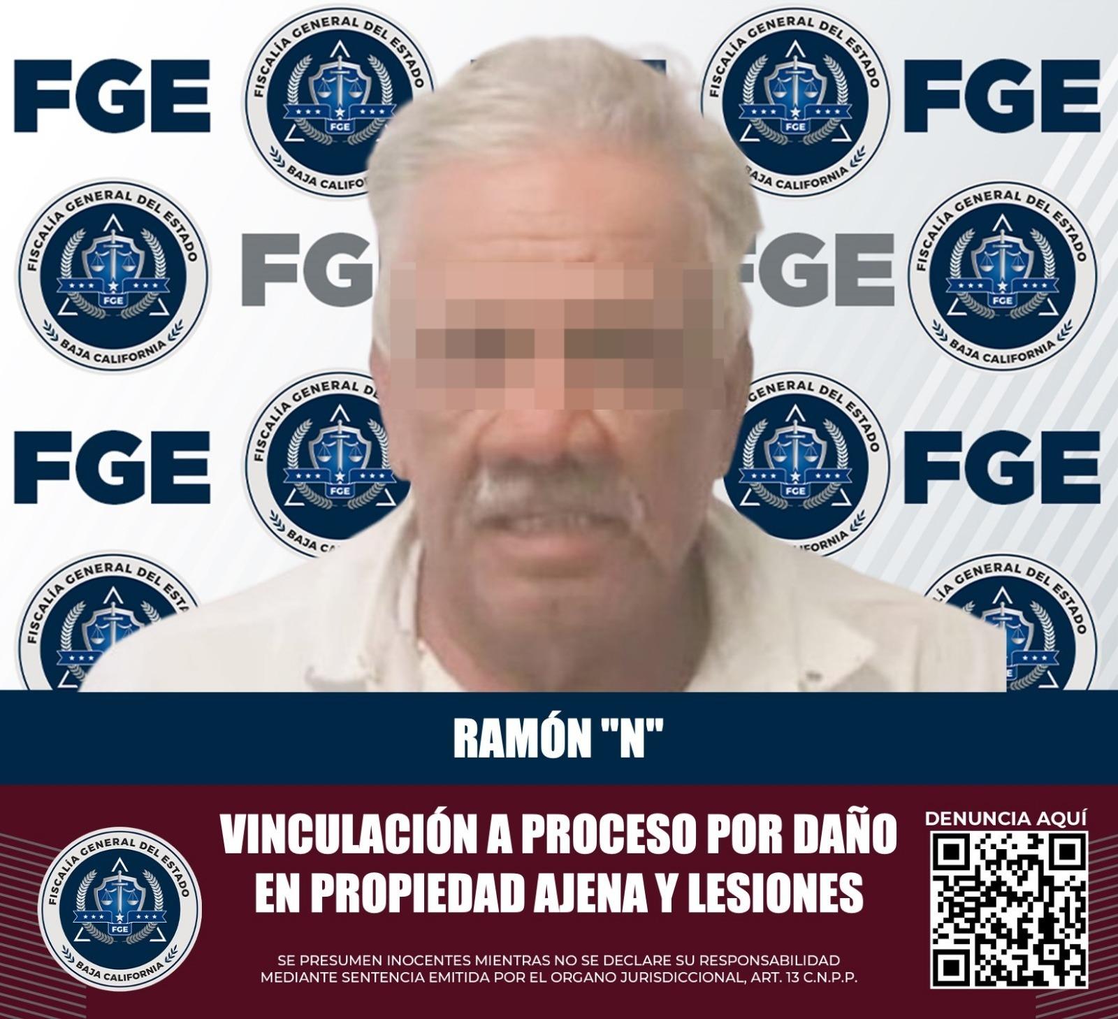 FGE obtiene vinculación a proceso para un hombre por daño a propiedad ajena y lesiones