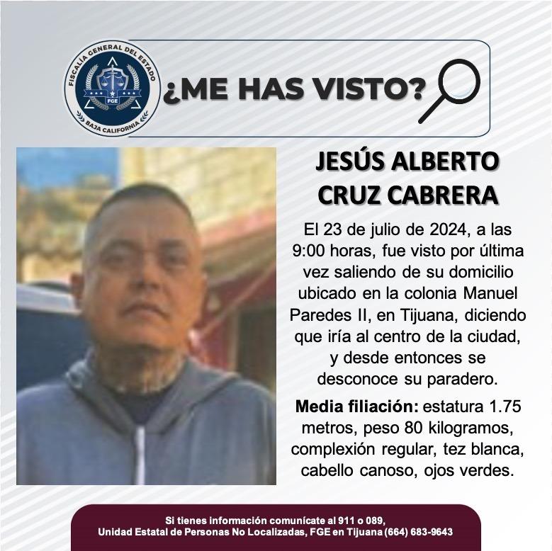 Servicio social: Se busca a Jesús Alberto Cruz Cabrera