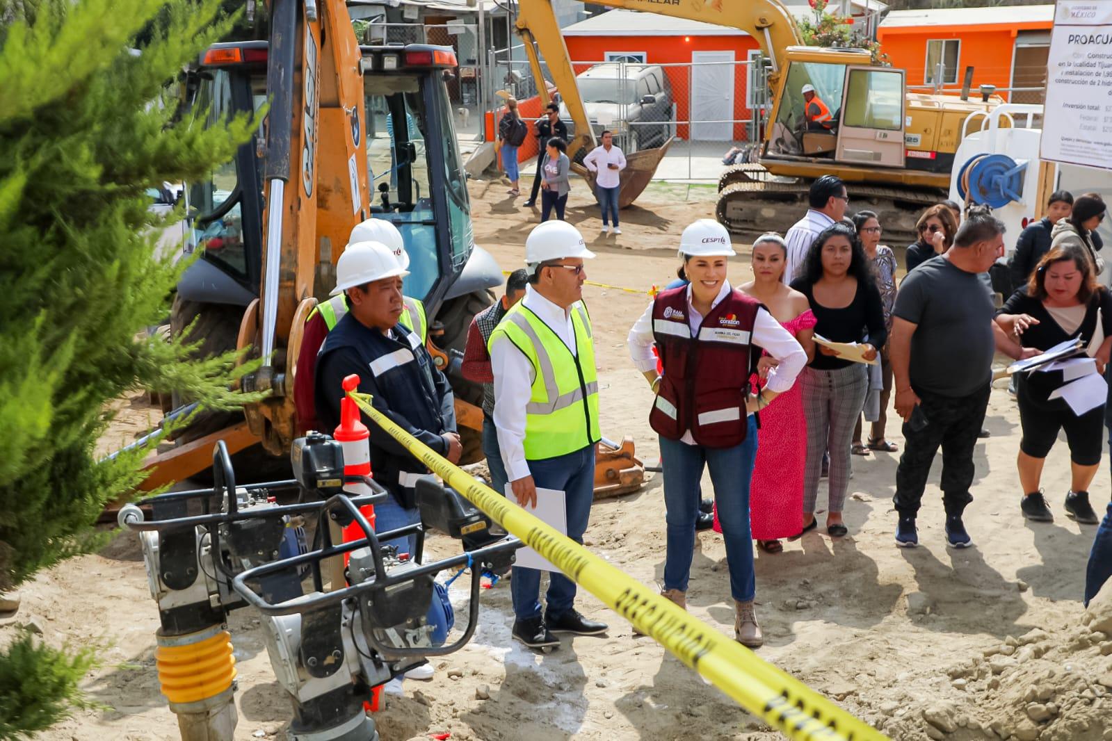 SUPERVISA GOBERNADORA MARINA DEL PILAR AVANCE DE OBRA PARA LLEVAR AGUA POTABLE EN COLONIA EL MONTE