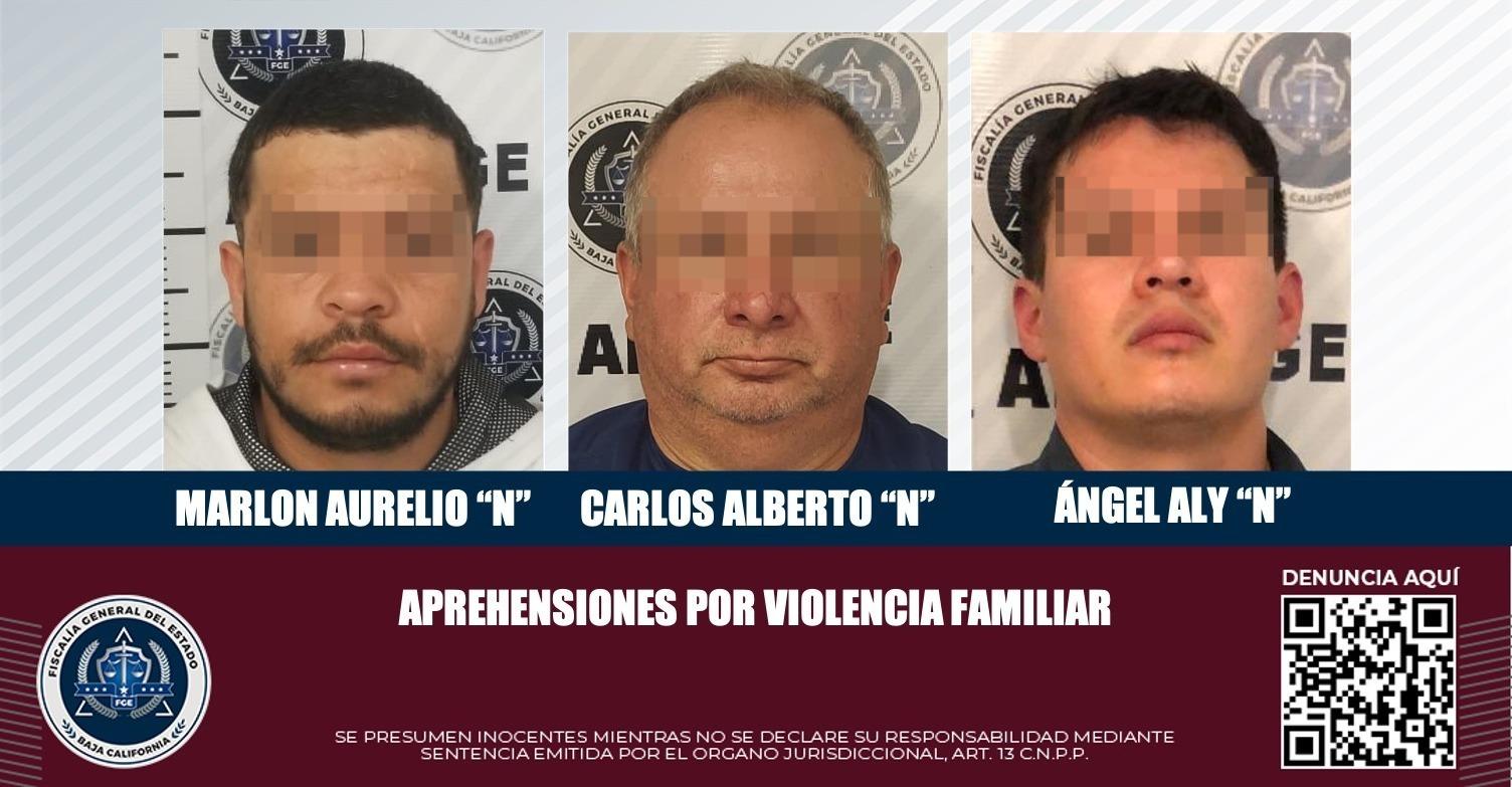 Por violencia familiar, aprehende fiscalía a tres sujetos