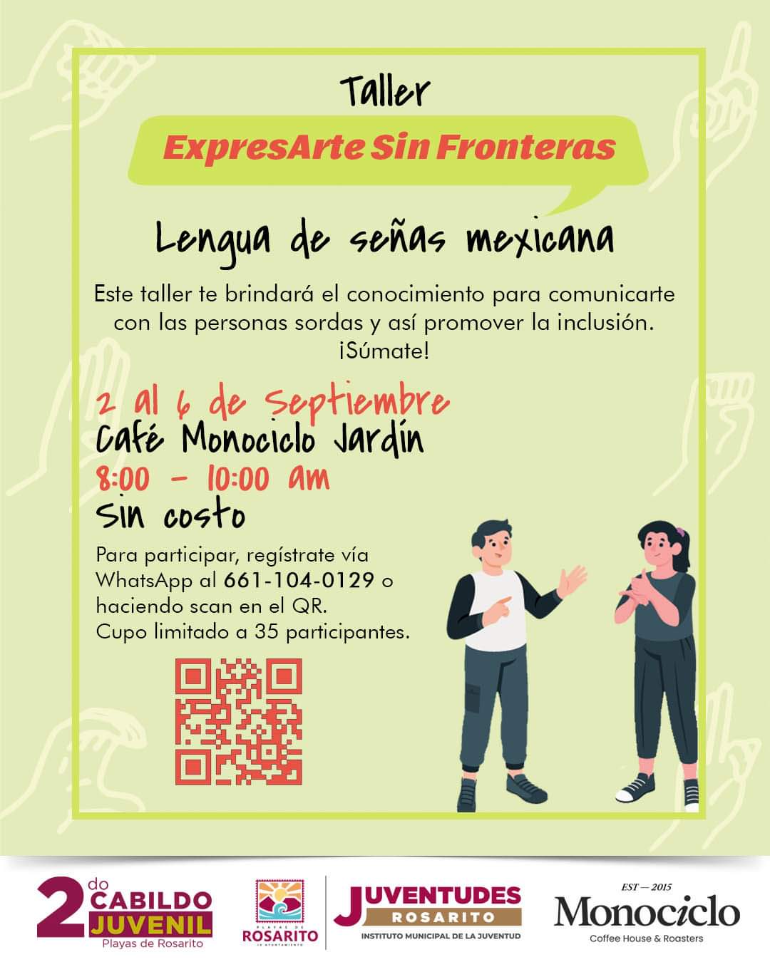 Invita Rosarito al Taller gratuito ExpresArte Sin Fronteras: Lengua de Señas Mexicana