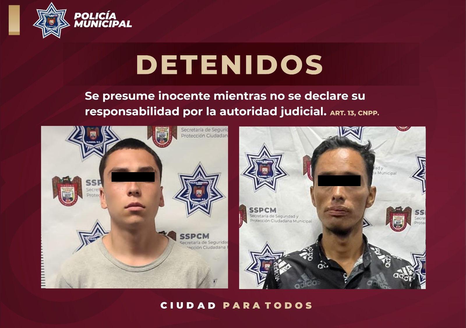 Policía Municipal detiene a dos fugitivos de la ley