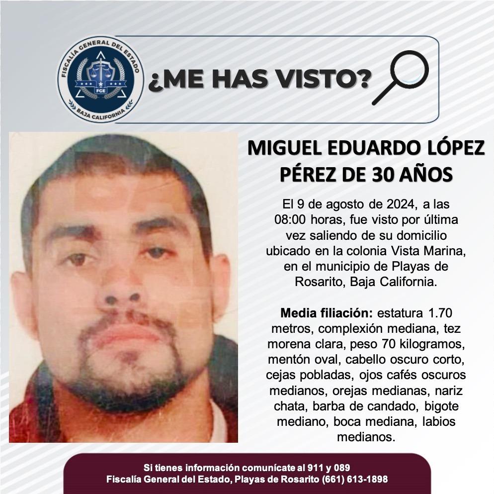 Servicio social: Se busca a Miguel Eduardo López Pérez de 30 años de edad