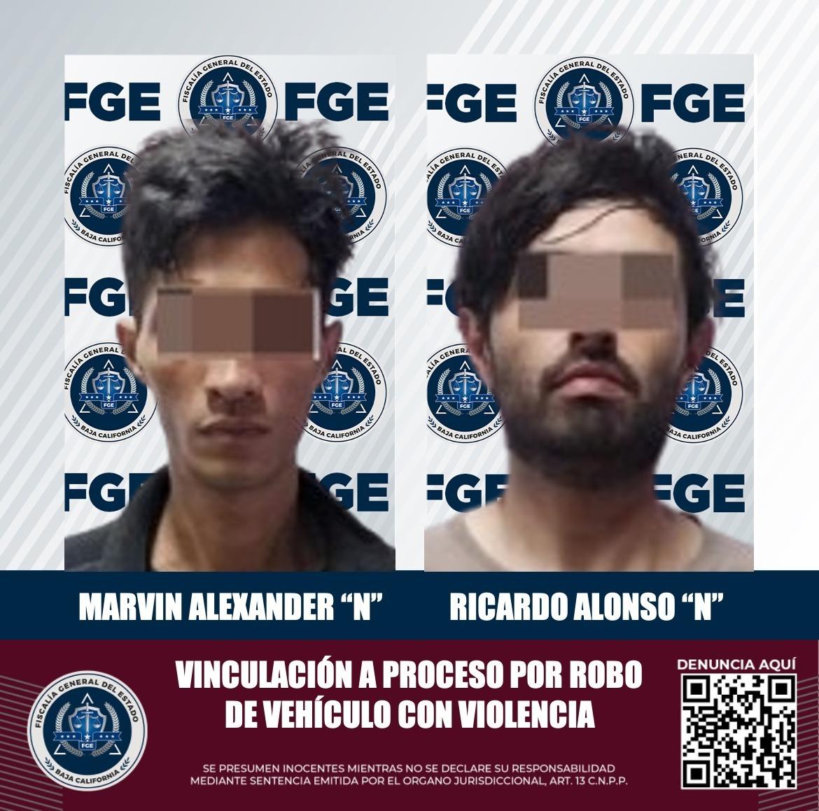 Dos hombres quedan en prisión preventiva por robo de vehículo con violencia