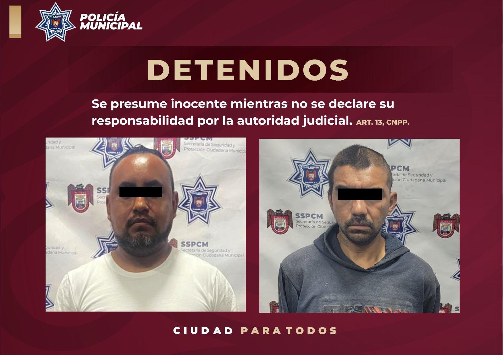 Policía Municipal captura a dos sujetos armados