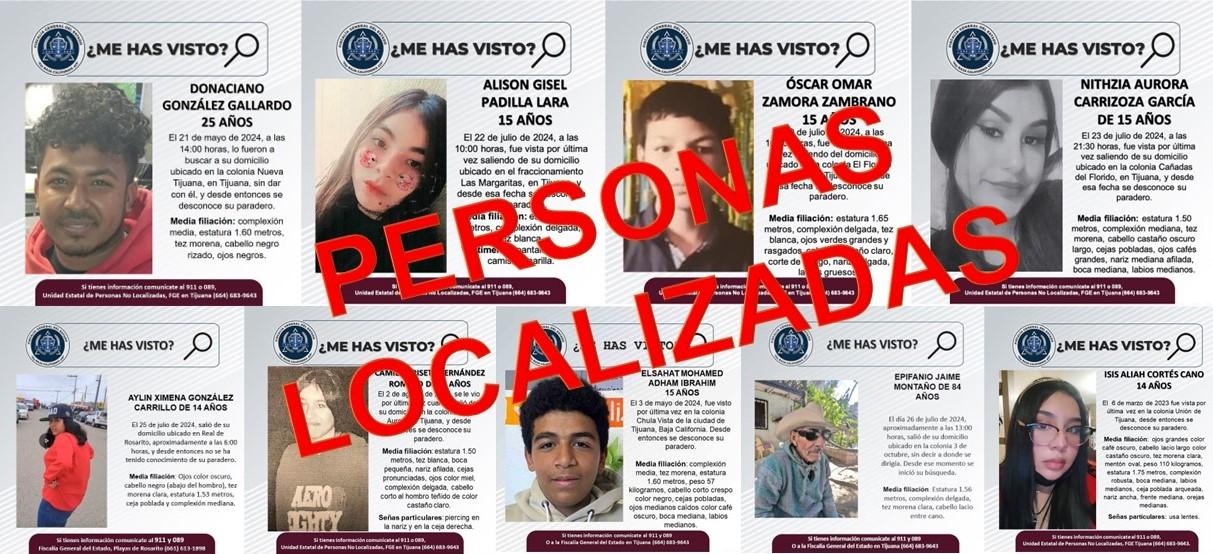 FGE localiza a nueve personas reportadas como desaparecidas