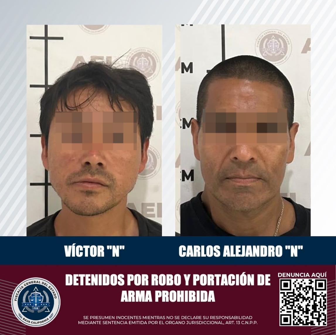 Detenidos dos hombres por la FGE, uno por robo de vehículo y otro por portación de arma