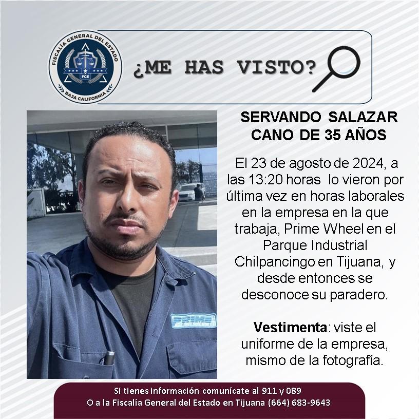 Servicio social: Se busca a Servando Salazar Cano de 35 años de edad