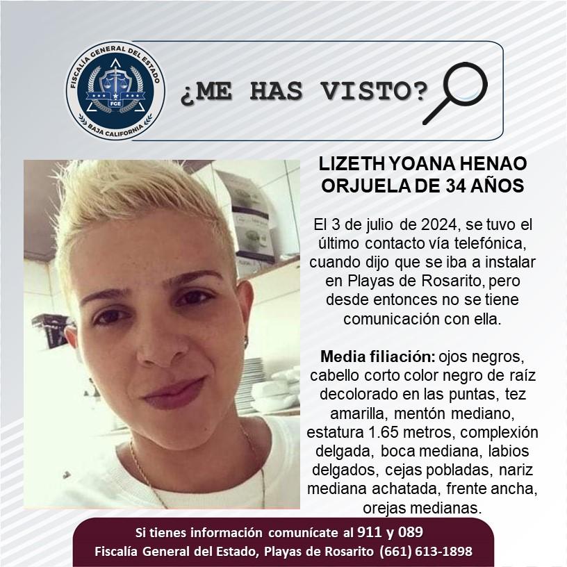 Servicio social: Se busca a Lizeth Yoana Henao Orjuela de 34 años