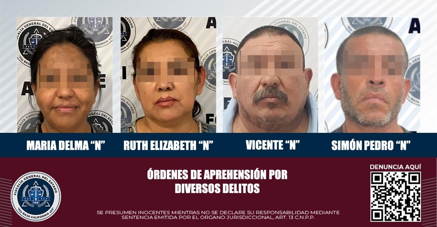 FGE captura a cuatro personas por los delitos de homicidio, fraude, abuso sexual y narcomenudeo