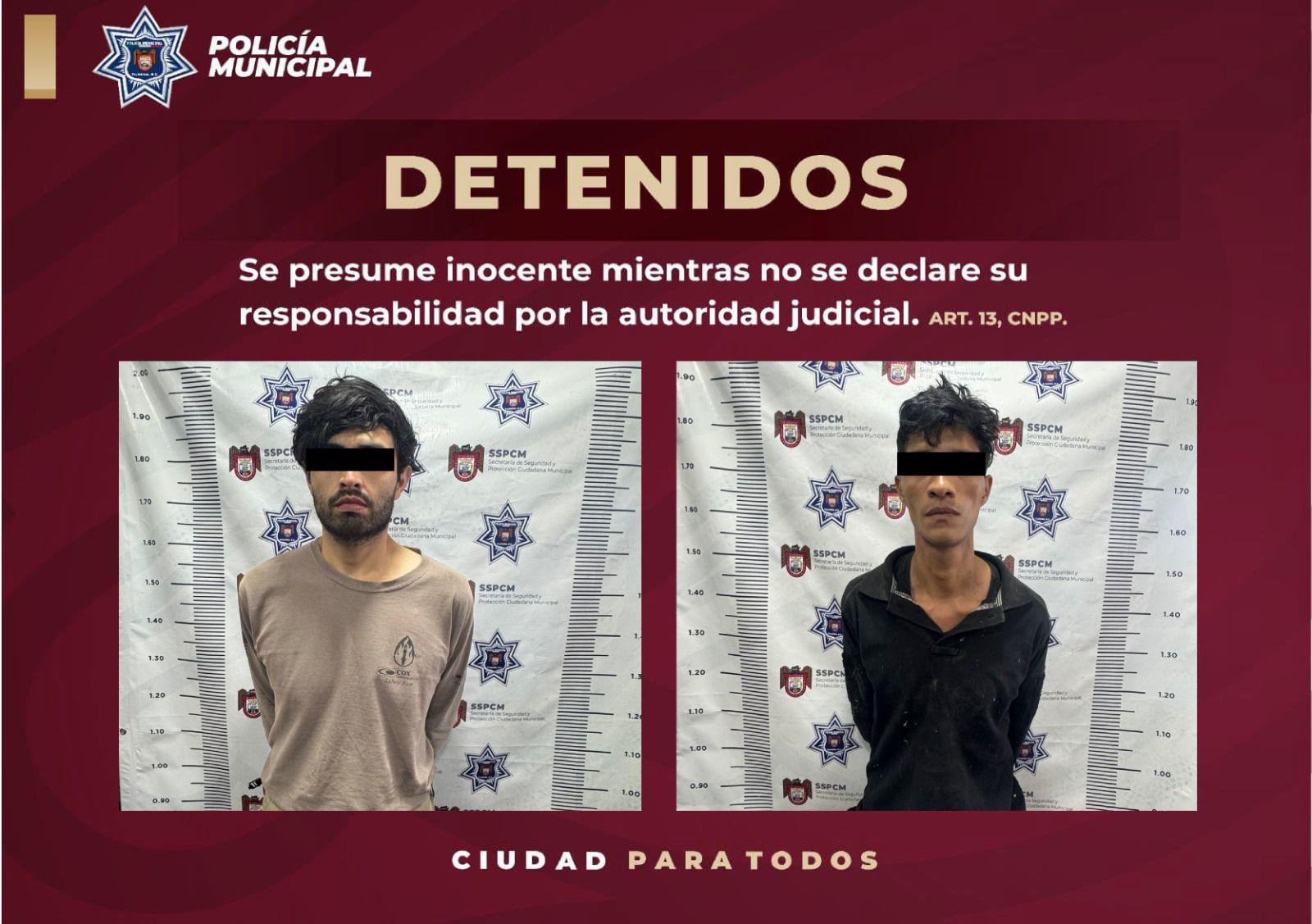 Dos sujetos son detenidos por la Policía de Tijuana tras perpetrar un robo