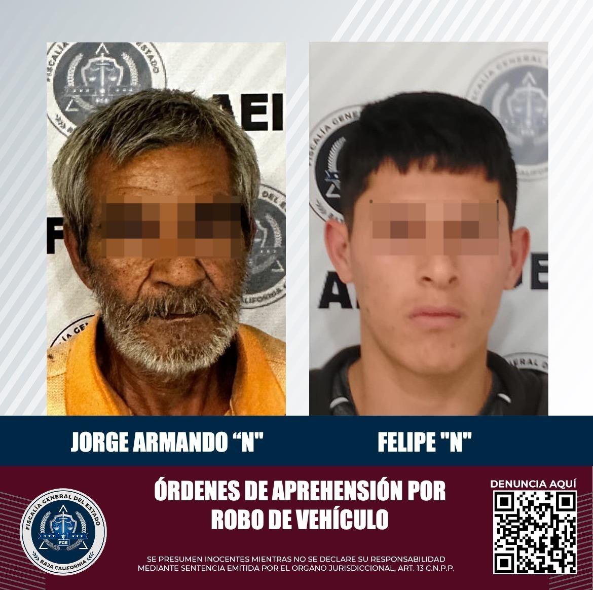 Por el delito de robo equiparado de vehículo, cumplimentan agentes de la FGE orden de aprehensión contra dos sujetos