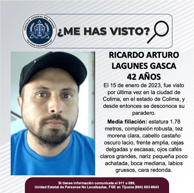 Servicio social: Se busca a Ricardo Arturo Lagunes Gasca de 42 años de edad