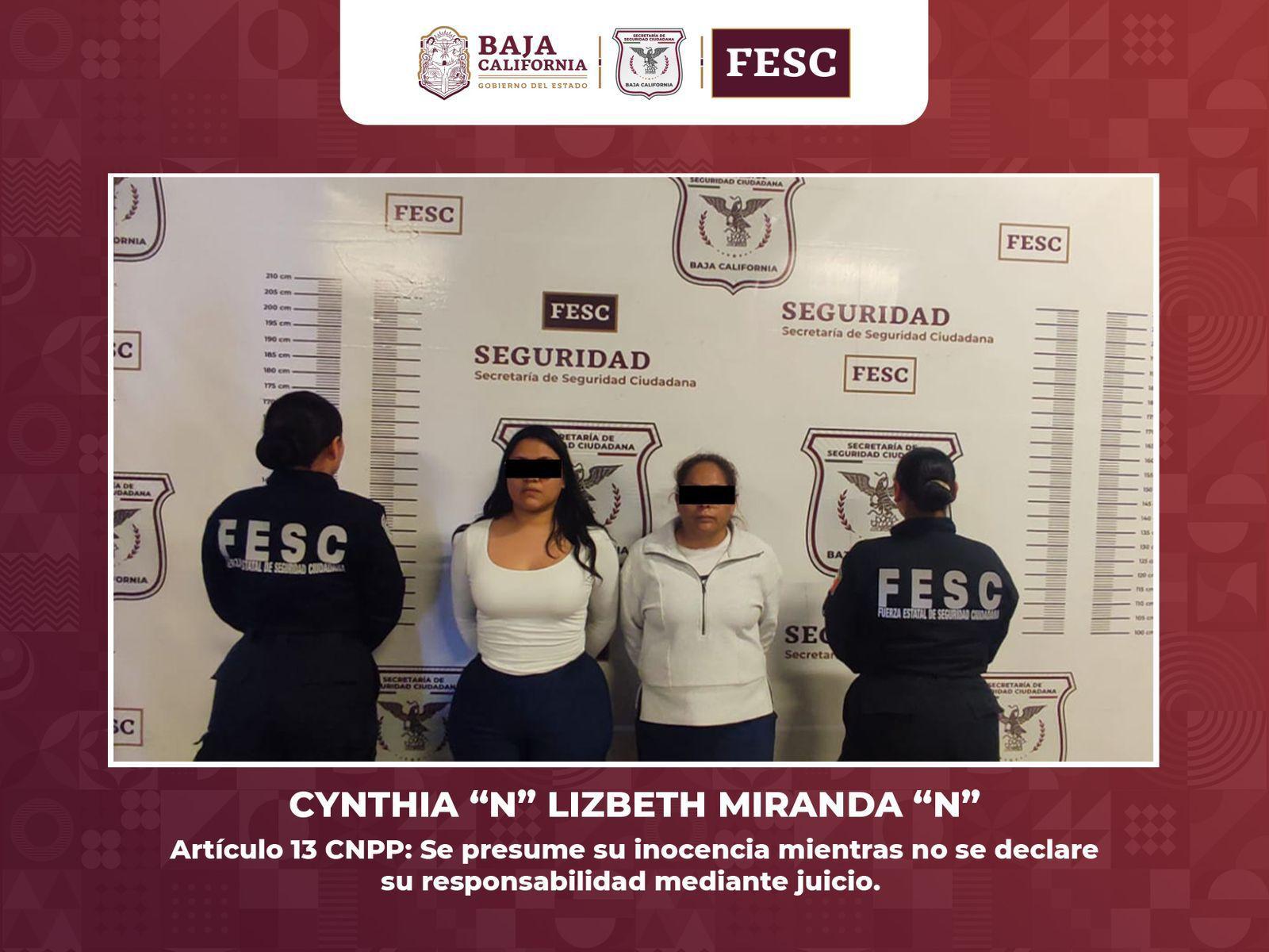 Detiene Fuerza Estatal de Baja California a mujeres buscadas por robo en sonora