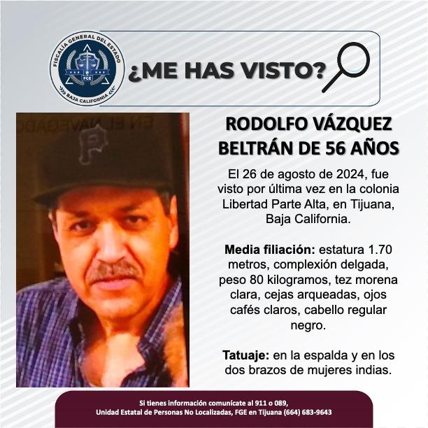 Servicio social: Rodolfo Vázquez Beltrán de 56 años de edad