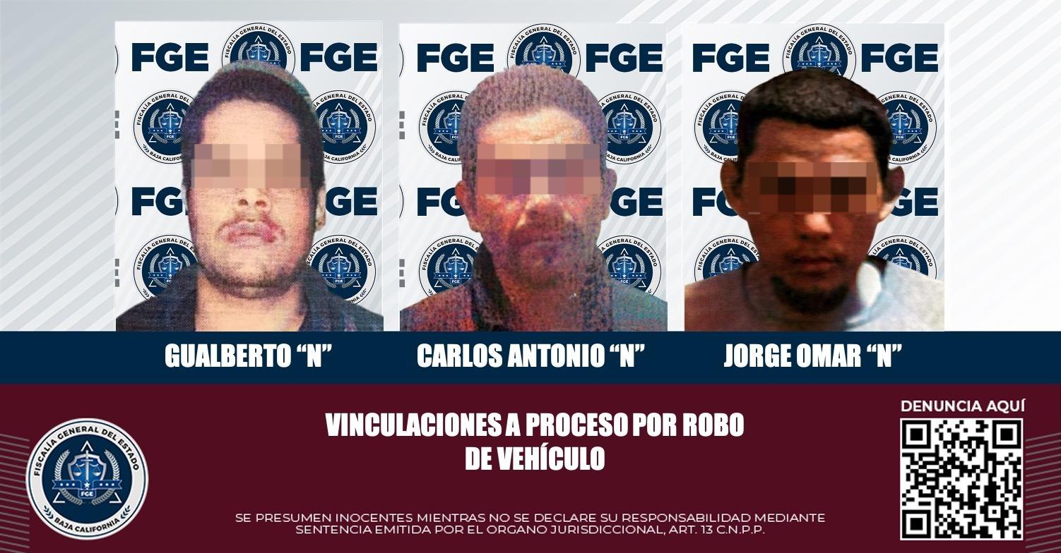 La FGE obtiene tres vinculaciones a proceso por el delito de robo equiparado de vehículo de motor