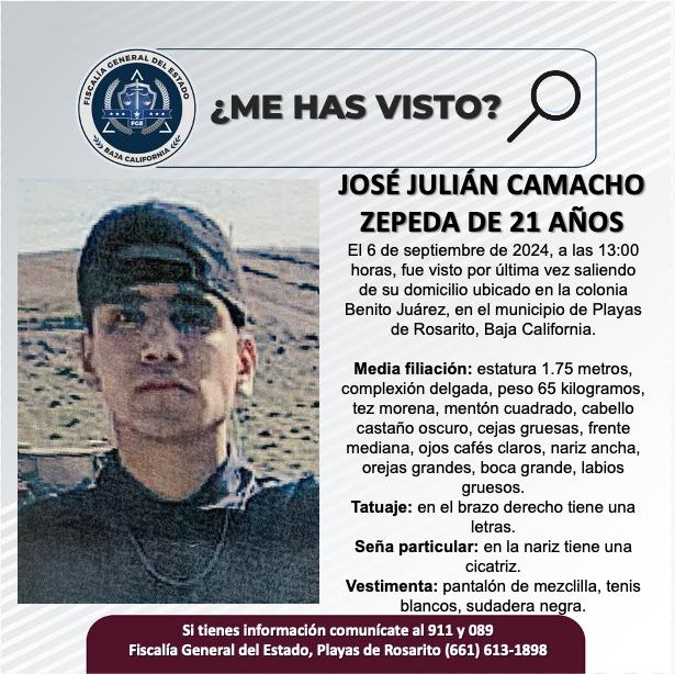 Servicio social: José Julián Camacho Zepeda de 21 años de edad