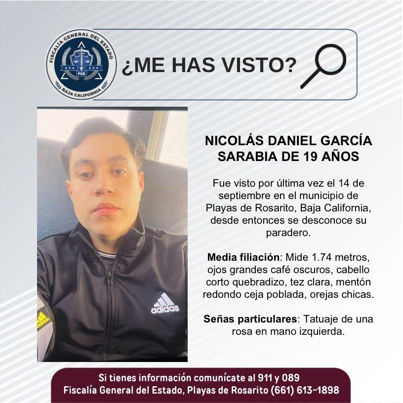 Servicio social: Nicolás Daniel García Sarabia de 19 años de edad