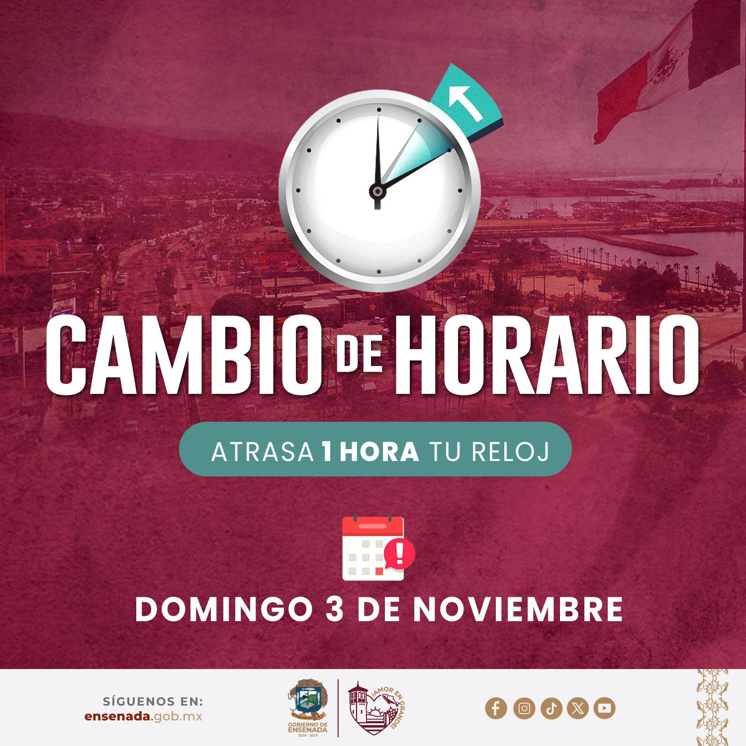 Domingo 3 de noviembre se debe retrasar 1 hora el reloj: CAM