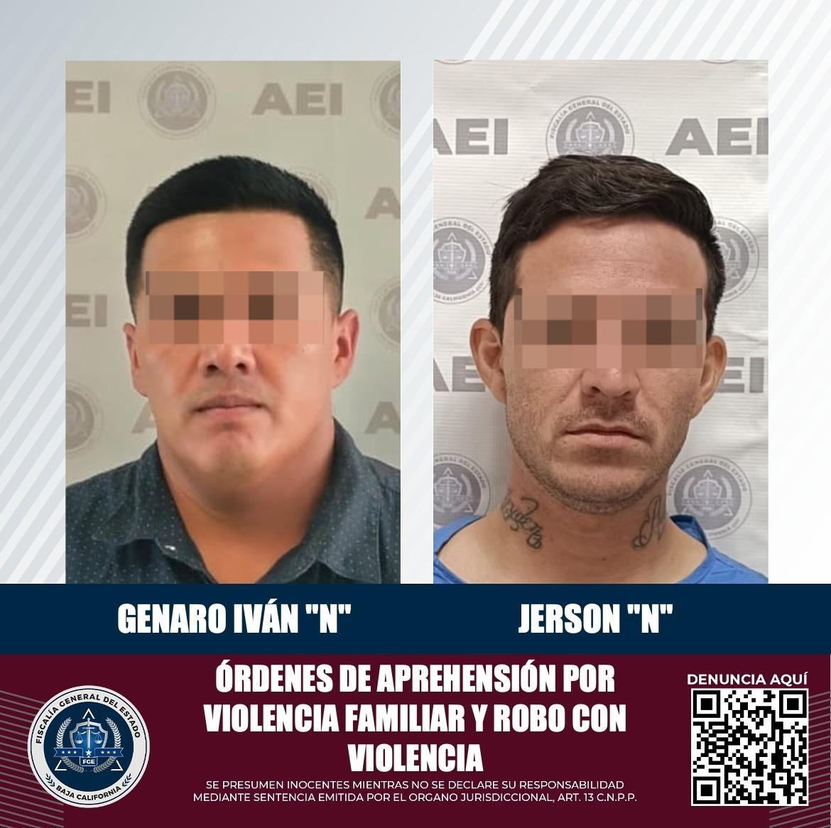 AEI cumplimenta dos órdenes de aprehensión por violencia familiar y robo con violencia en Tecate