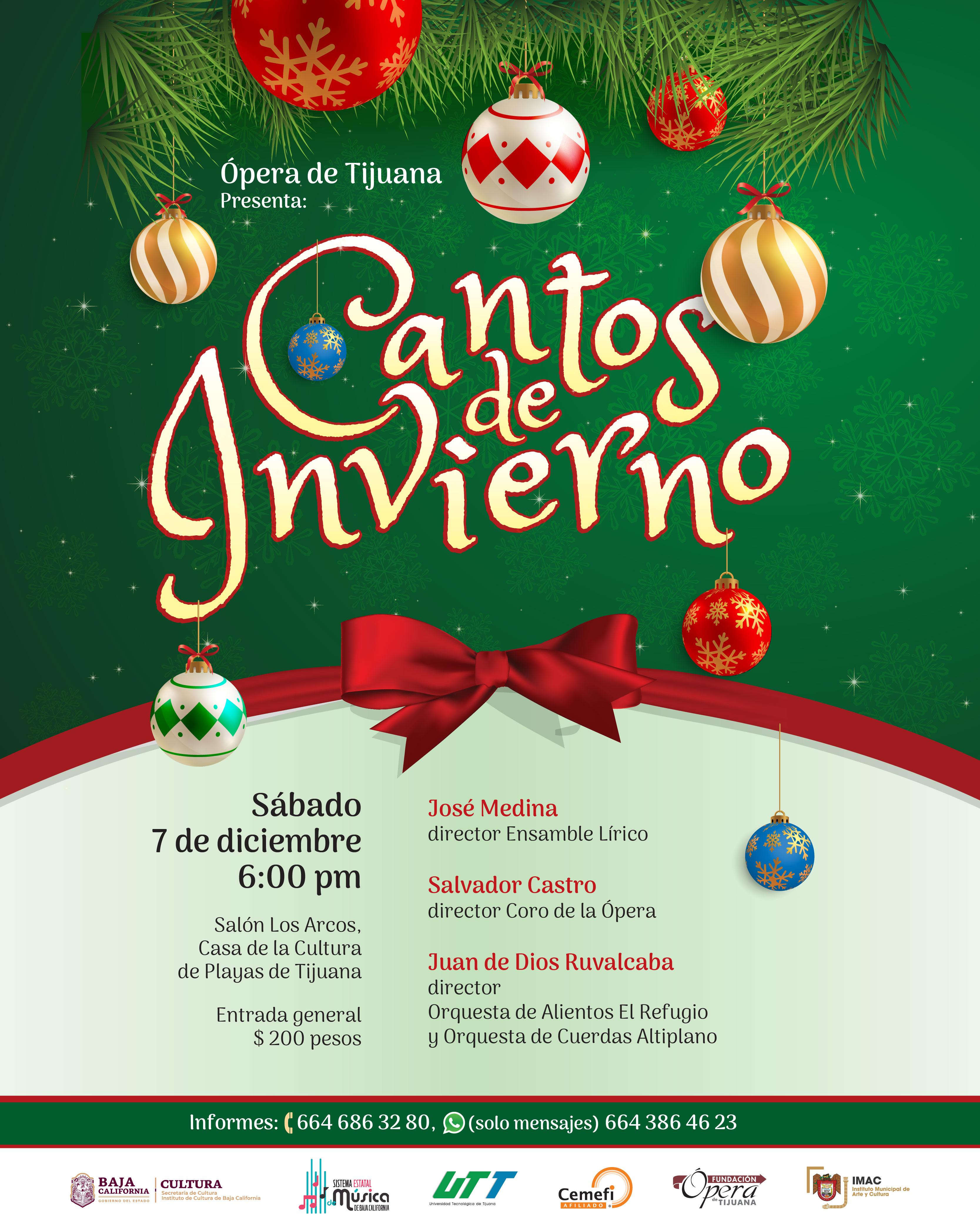 ÓPERA DE TIJUANA PRESENTA “NOCHES DE INVIERNO”