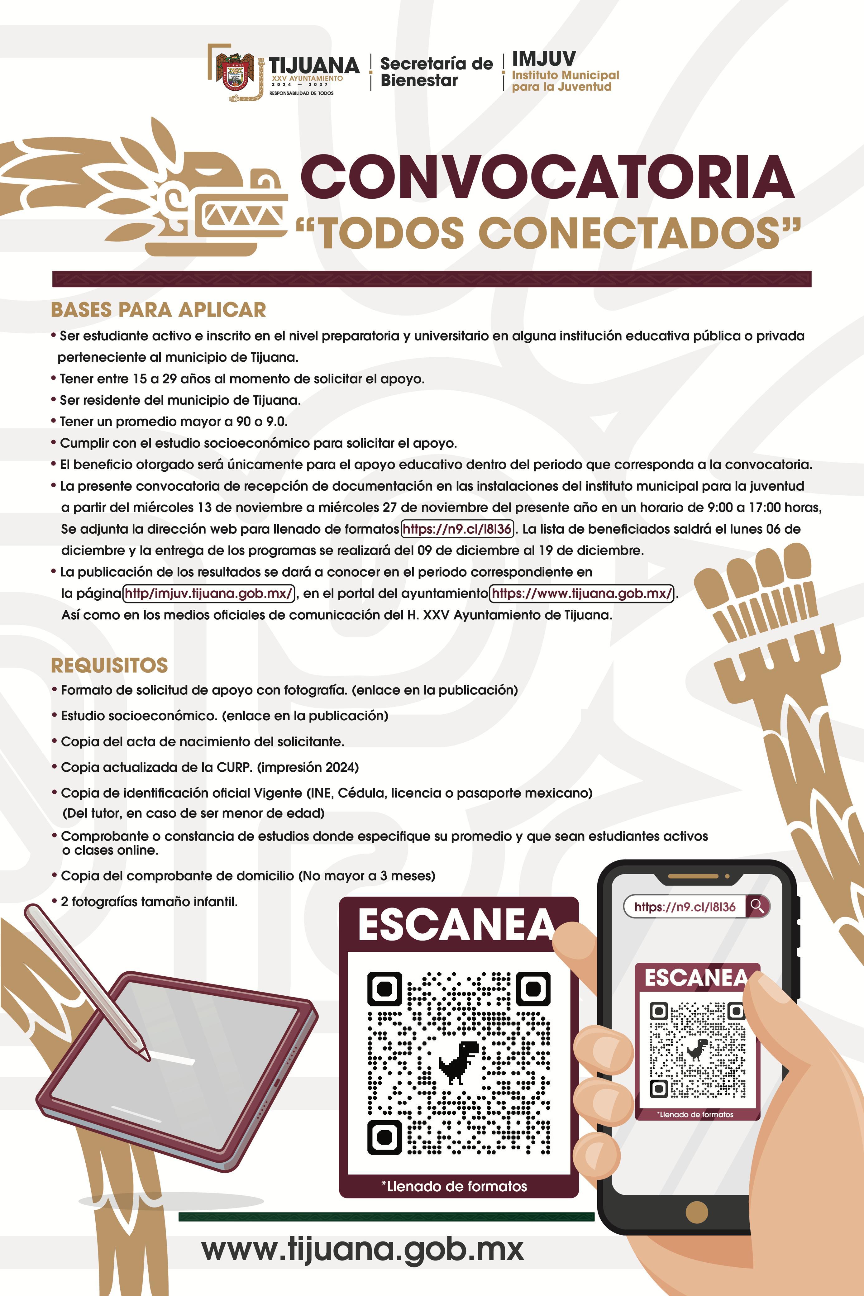 Exhorta XXV Ayuntamiento de Tijuana a estudiantes de preparatoria y universidad a participar en la convocatoria del programa “todos conectados”