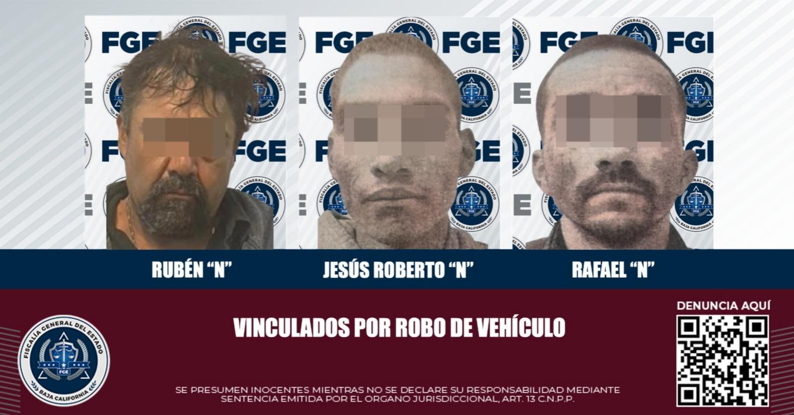 FGE obtiene vinculación a proceso para tres hombres por el delito de robo de vehículo