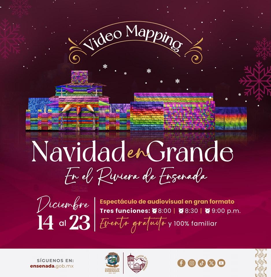 Celebrará Ensenada Navidad en Grande con proyección de video mapping