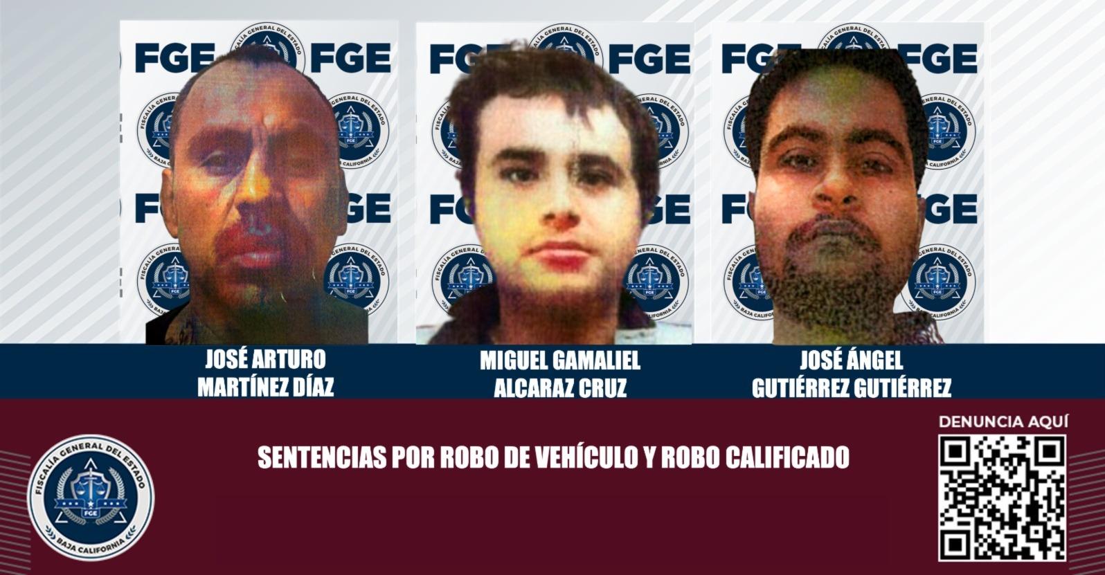 FGE obtiene tres sentencias condenatorias para individuos por robo de vehículo y robo calificado