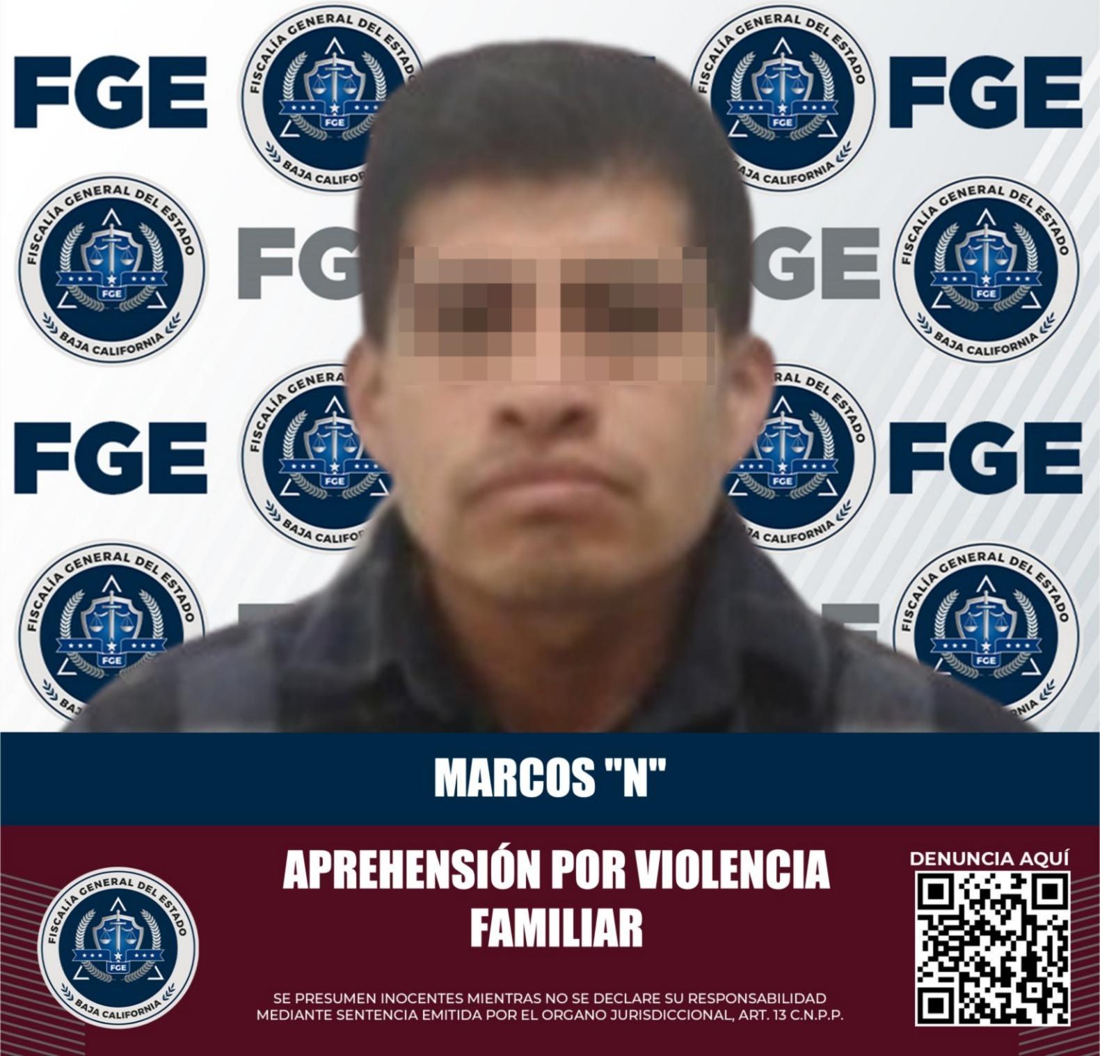 Logra la FGE aprehensión de sujeto por violencia familiar