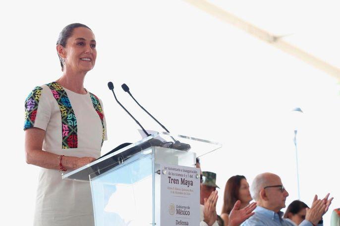 PRESIDENTA CLAUDIA SHEINBAUM CELEBRA PRIMER ANIVERSARIO DEL TREN MAYA E INAUGURA LOS TRAMOS 6 Y 7