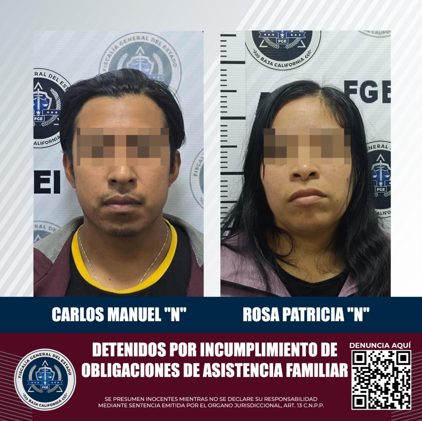 Por incumplimiento de obligaciones de asistencia familiar, una mujer y un hombre fueron detenidos