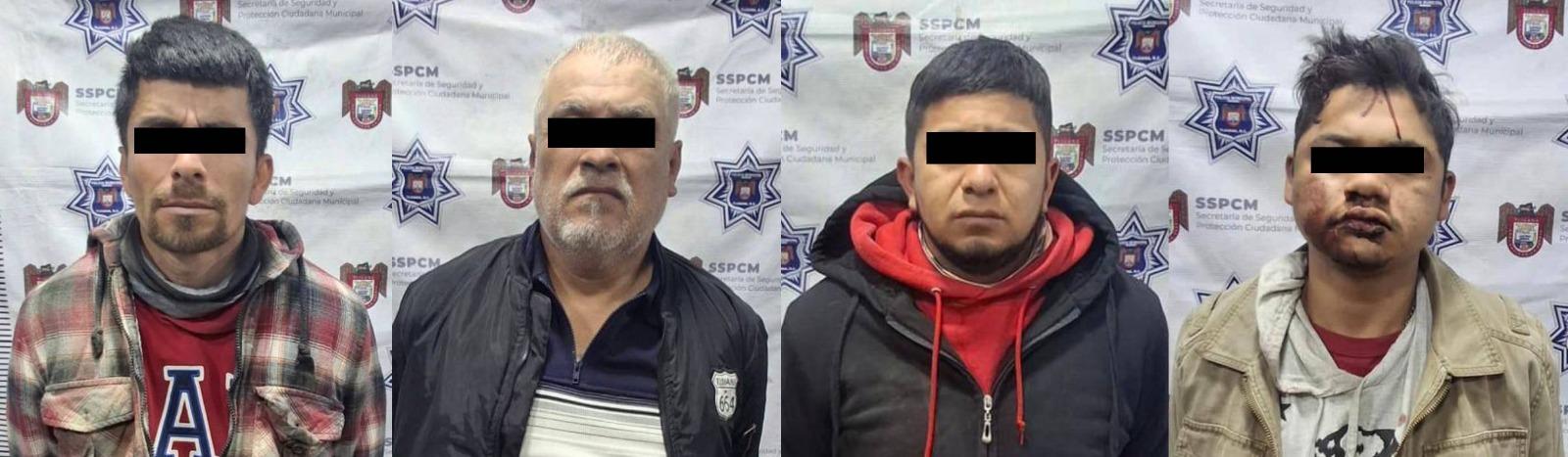 Cuatro personas son aseguradas con vehículo robado y un arma de fuego